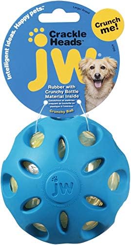 JW Pet Crackle Heads Crunchy Chew Fetch Toy for Dogs, Large 4in