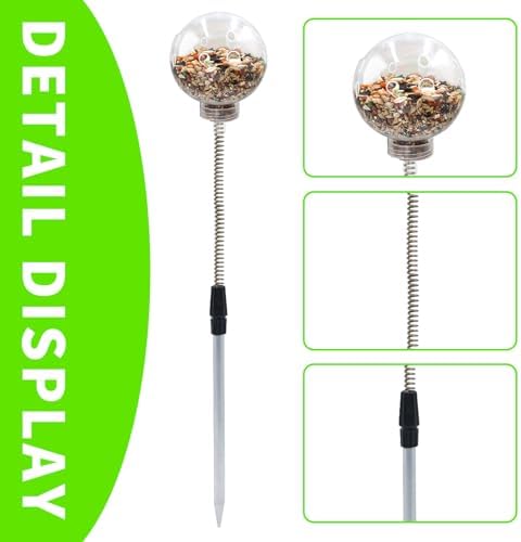 Chicken Treat Dispenser, Chicken Enrichment Toys with Spring and Ground Stake, Feeder for Coop, Coop Accessories for Hens, Geese, Ducks, Turkeys, Other Poultry