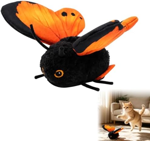 2026 New Smart Sensing Flapping Butterfly Toy Interactive Cat,Electric Butterfly Cat Toy,Realistic Wing Movements Encourage Cats to Chase,Suitable for Indoor Play(Orange)