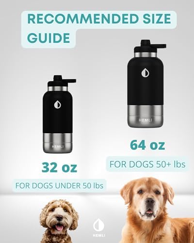 32 oz. Portable Dog Water Bottle and Bowl for Walking, Hiking and Travel