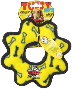 TUFFY® : Gear Ring Dog Toy: Ultra Durable Plush Toy with Multiple Layers & Reinforced Seams, Washable and Floats, Original Construction