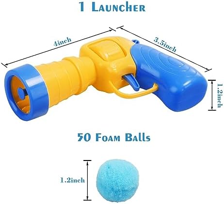 Mewlmart Interactive Cat Toys Cat Ball Launchers Enrichment Toys Pom Pom Balls50 Balls 1.2IN