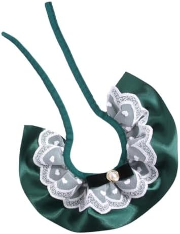 Cat Polyester Adjustable Lace Collar with Pearl Bow for Photos