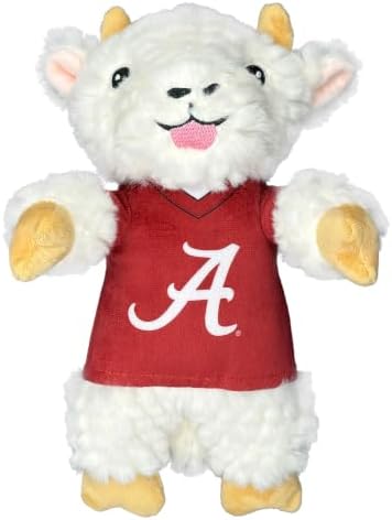 Pets First NCAA Alabama Crimson Tide Goat Plush Toy for Dogs and Cats with Squeaker, Wearing a Team Jersey! Fun & Sporty Goat Shaped Dog Chew Toy, Interactive Pet Toy