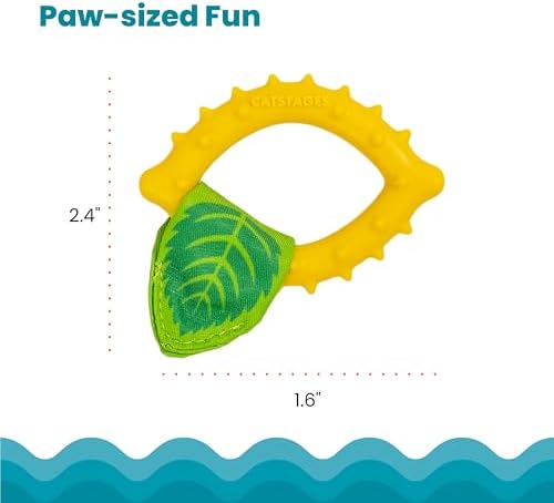 Catstages Dental Lemon Teether Interactive Chew Cat Toy with Catnip, 2.4"