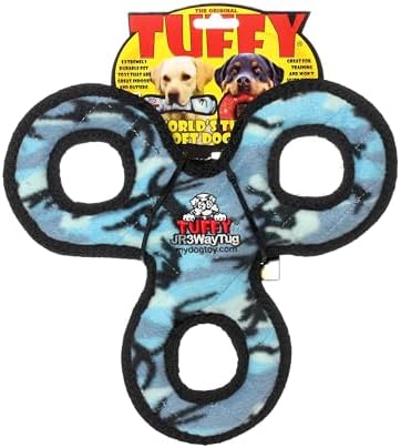 TUFFY® : 2 Pack 3Way Tug Dog Toy: Ultra Durable Plush Toy with Multiple Layers & Reinforced Seams, Washable and Floats, Original Construction