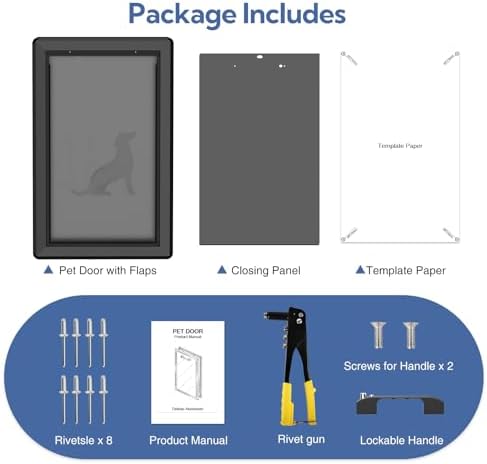 Full Seal-Flaps XL Dog Door for Interior/Exterior Doors | Aluminum Frame, Pets Up to 220 Lb, Energy-Efficient Insulated Doggy Door, Extreme Weather, Sliding Lock Panel