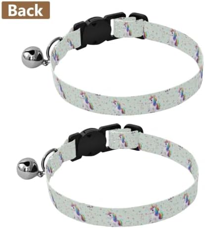 Cute Unicorns Kitten Collars 2 Pack Comfortable Cat Collar Adjustable Length 10.6" to 17.1"