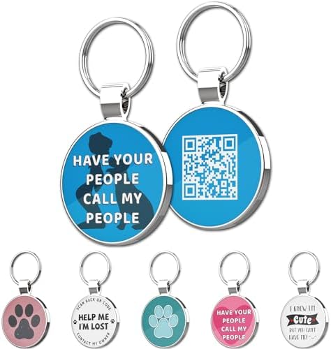 MYLUCKYTAG QR Code Pet ID | Personalized Dog & Cat Collar Tag | Online Profile with Instant Scanned Location Alert Email