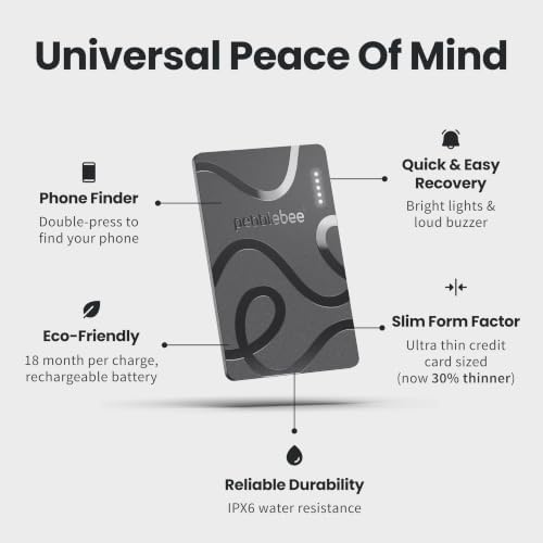 Pebblebee Card 5, Bluetooth Wallet Tracker | Alt to Air Tag, 18-Mo Battery | Thin Eco-Friendly Design | Scan-to-Return Link, Phone Finder, Works w/ Android