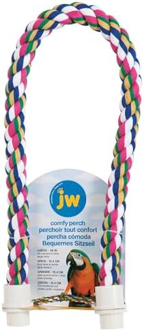 JW Pet Comfy Perch For Birds Flexible Multi-color Rope, Large - 36" Length