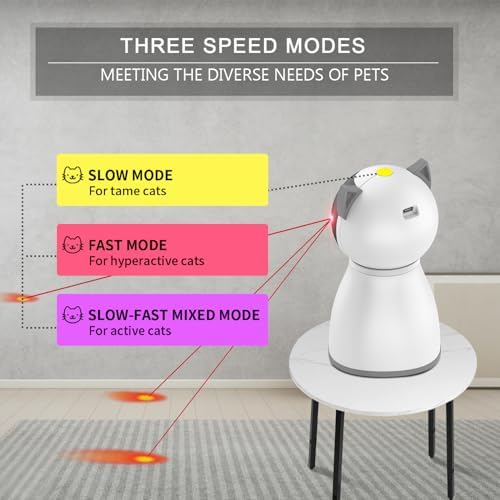 YVE LIFE Interactive Cat Toys Laser for Indoor Cats,Automatic Kitten Toys | 4th Gen Motion Activated Real Random Trajectory Laser Pointer Cat Toy, USB Rechargeable Cat Enrichment Toys