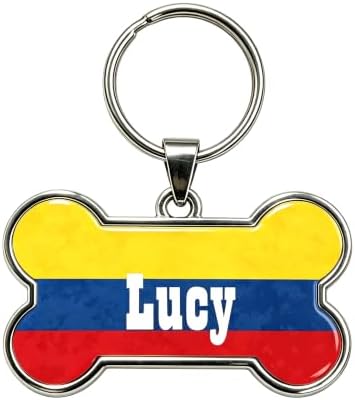 HSIAHOU Custom Pet ID Tags, Personalized Dog Tag Cat Tag(Colombia)