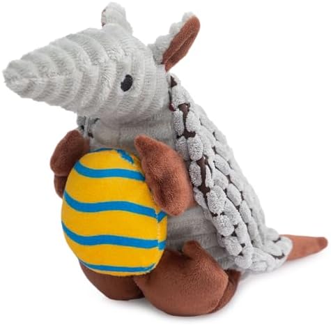 Hollypet Armadillo Squeaky Puppy Dog Toys for Small Medium Dogs, Yellow Egg