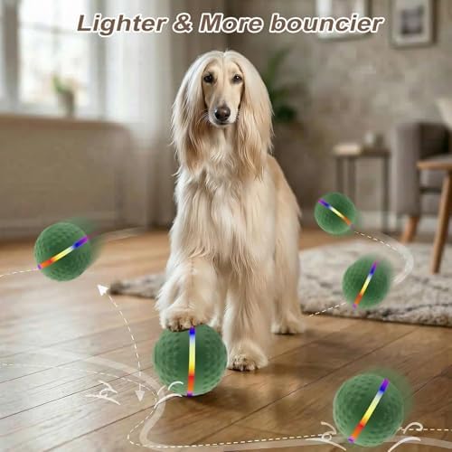 Smart Interactive Dog Toy,Smart Moving Bouncing Dogs Ball with RGB Lights, Automatic Moving, Bouncing, and Rotating,E-TPU Durable & Waterproof,for Small Medium Dogs Keep Them Busy