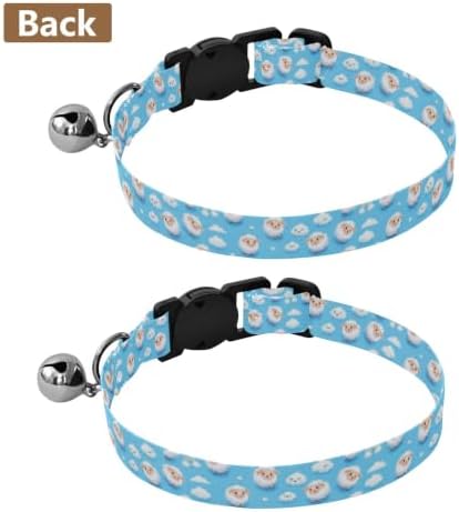 Cute White Sheep Adjustable Buckle Kitten Collar 2 Pack Adjustable Pet Collar