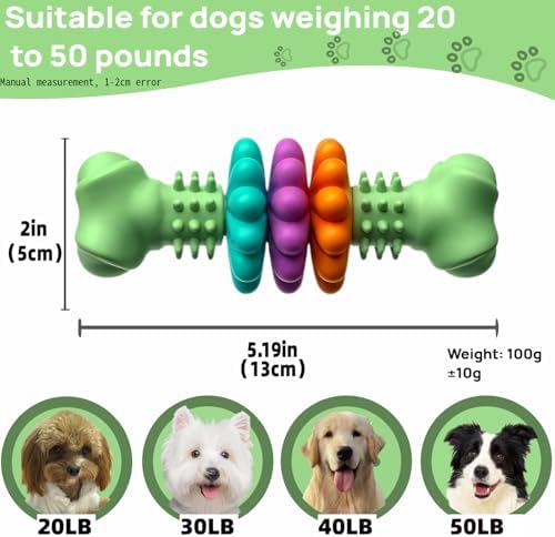 Puppy Teething Toy, Durable Chew Toy for Small Dogs, Interactive Bone Toy to Keep Puppies Busy, Teeth Cleaning Dog Toy for Small Breeds