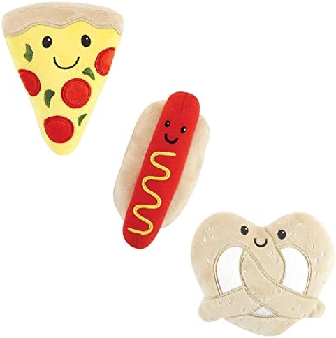Luvable Friends Unisex Baby Squeaky Plush Dog Toy With Rope