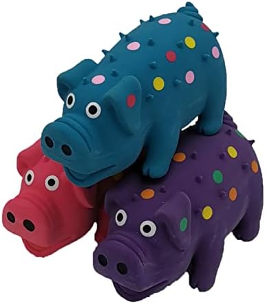 3 Pack 4 Inch Mini Latex Dog Squeaky Toys Goblet Pig Dog Toy for Mimi Small Dogs