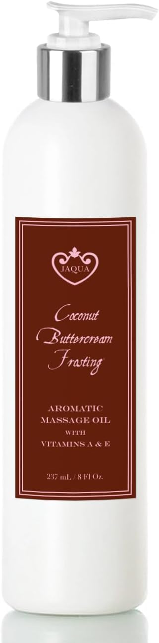 Jaqua Spa Aromatic Massage Oil with Jojoba, Sesame, and Sunflower Oil - Coconut Buttercream Frosting