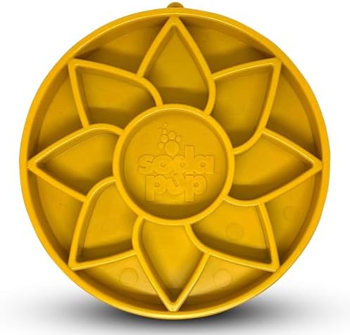 SodaPup Sunflower eTray – Durable Enrichment Feeder Made in USA from Non-Toxic, Pet-Safe, Food Safe Material for Mental Stimulation, Calming, Slowing Down Eating, Healthy Digestion, & More