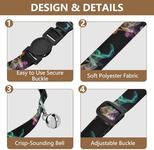 Colorful Flow Black Easy to Clean Dog Collar 2 Pack Collar for Puppy