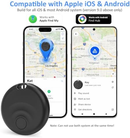 Bluetooth Tracker Tags for iOS & Android | Dual Compatibility with Apple Find My & Google Find Hub - Wireless Locator for Keys, Wallet, Pets, Luggage