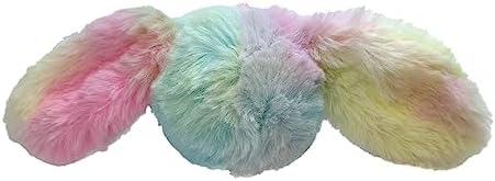 FOUFIT FouFouBrands Fuzzy Wuzzy 2-in-1 Tie-Dye Spiker Ball Toy for Dogs, Rainbow, Small