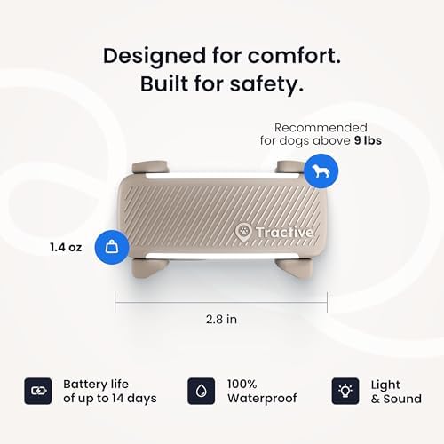 Tractive Smart Dog GPS Tracker with 6 Month Subscription | Live Pet Tracker with Virtual Fence | Vital Signs Monitoring of Heart & Respiratory Rate | Bark Monitoring | Dog Collar Attachment (Brown)