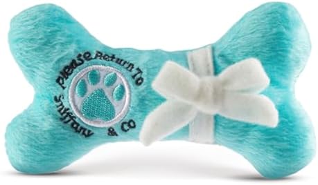 Dog Diggin Designs Sniffany & Co Petite Plush Dog Toy Bone | Luxury-Inspired Parody Designer Bone with Built-in Squeaker, Soft Plush Chew & Play Dog Toy – Prêt-à-Porter Play!