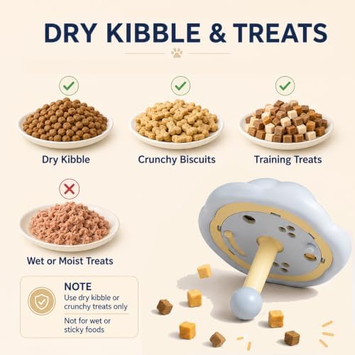 Cat Puzzle Feeder Toy, Adjustable Treat Dispenser, Blue