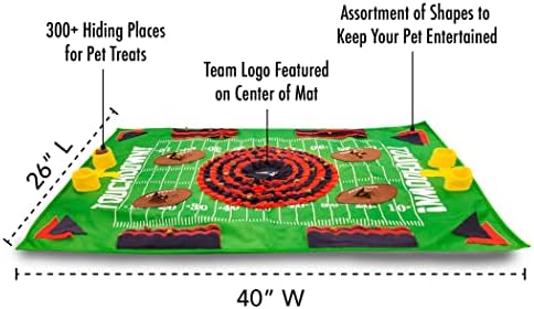 NFL New England Patriots Dog Snuffle Mat – Interactive Pet Slow Feeder, Football Field Design Food Puzzle Toy for Dogs & Cats, Foraging Activity Mat for Smarter Feeding