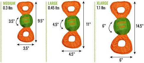 Jolly Pets Jolly Tug Dog Tug and Squeak Toy, Extra Large (Assorted Colors) (Pack of 3)