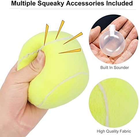 Interactive Dog Balls, 2 Pack Plush Squeaky Dog Toys Balls for Dogs, Football Rugby Dog Toy Ball Indoor Outdoor Sports Stuffed Puppy Toy for Small Medium Dog(Football+Rugby)