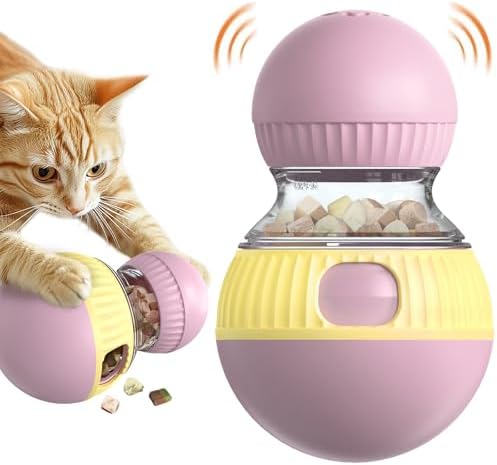 TLKNG Cat Enrichment Toy, Treat Dispenser Ball for Indoor Kitten Puzzle Toy