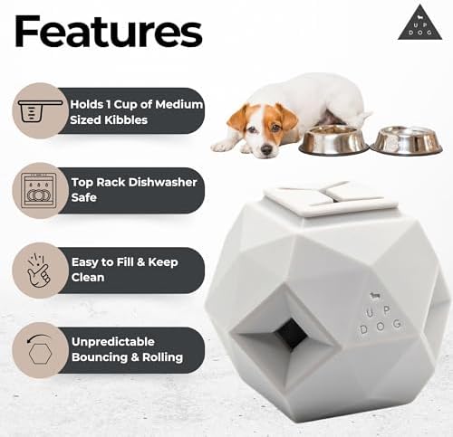Treat Dispensing Balls for Medium Dogs and Cat Treat Dispenser Toy Interactive for Self-Play Improves Oral Hygiene, Mental Simulation, and Bordem Buster, Simple and Effective Food Toy (3.6 x 3.6 in)