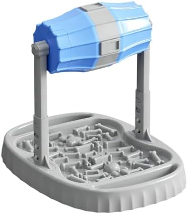 Interactive Dog Feeder with Rotating Dispensing Drum, Puzzle Slow Bowl and 4-Position Adjustable Stand for Indoor Mealtime Cats Food Treats Dispenser Toy