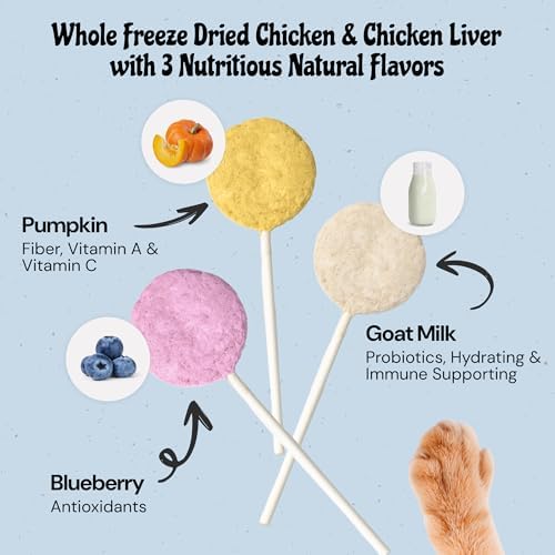 MalsiPree Cat Lollipop Treats - Freeze-Dried Chicken & Pumpkin, 18pk