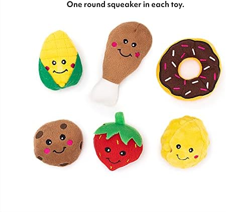 ZippyPaws Burrow Replacement Miniz Squeaky Enrichment - Mixed Food 6 Pack