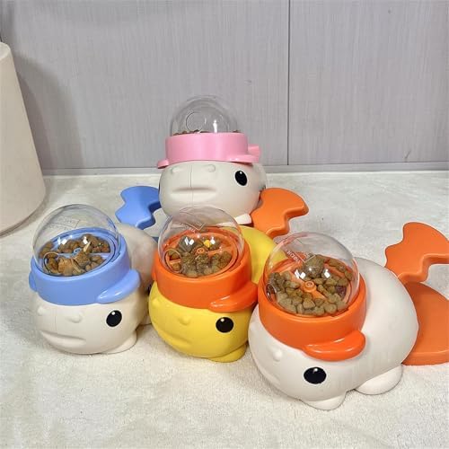 Dog Treats Dispenser Toy Fish Design Press Food Feeders Encourages Exercise and Reduces Boredom for Pet Cats Mental Pet Treats Feeders