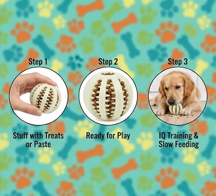 Glow in the Dark Treat Dispensing Dog Ball, Interactive Slow Feeder