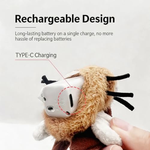 Interactive Cat Toy, Fluttering Electric Bug Cat Toy, with Vibrating Flapping Wings, Touch Activated Rechargeable Auto Motion Kitten Toy, Indoor Cats Self Play（Cockroaches）