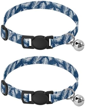 Feather Blue Easy to Wear Kitten Collar 2 Pack Soft Cat Collar
