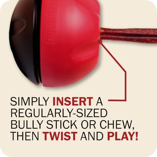 Redbarn Grab-a-Bull Chew and Bully Stick Holder and Wobbler Toy for Dogs