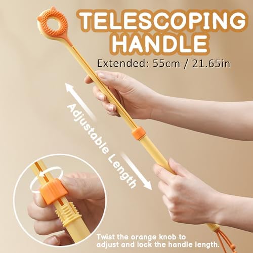 Versatile Cat Interactive Touch Toy, Retractable Pet Gentle Patting Deep Massage Stick, Interactive Head Tail Cat Teaser Wand Toy for Indoor Training Bonding Socialization