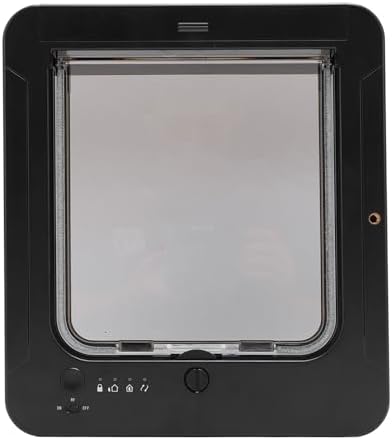 Microchip Cat Door, Automatic Unlocking Weatherproof (Black +