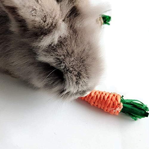 Hamiledyi Pet Bunny Fun Tree Rabbit Chew Toy Rattan Grass Scratcher Tower
