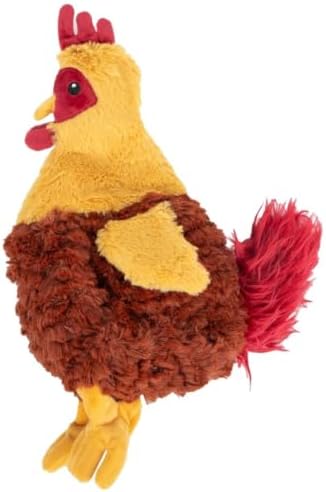 Best Pet Supplies Interactive Squeaky Dog Toy - Crinkle Chicken, Red | Stuffing Free Body, Soft, Squeaks & Crinkles, No Mess, Perfect for Moderate Chewers, Toss and Fetch Play