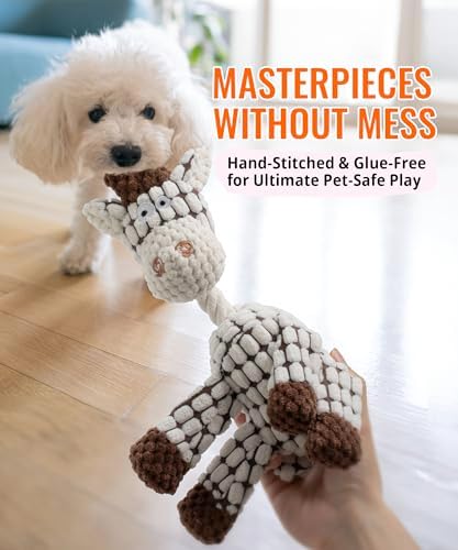 Squeaky Plush Sheep Dog Toy, Stuffed Animal Chew Toy for Small Dogs