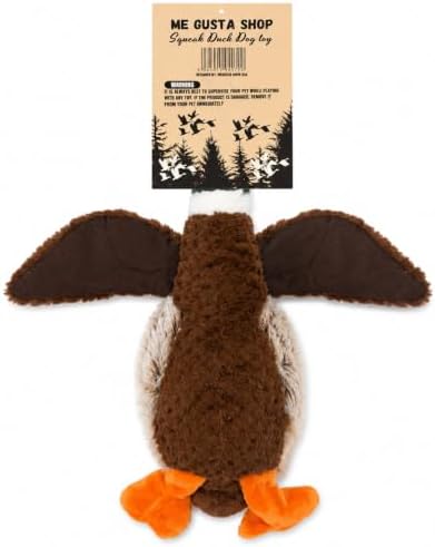 ME GUSTA SHOP Mallard Plush Dog Toy with Squeaker for Large Dogs, Soft Stuffed Duck Chew Toy for Interactive Indoor Play